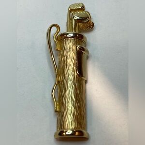 Vintage Napier Signed Gold tone GOLF bag w clubs brooch Pin  Golfing
